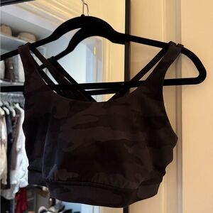 Lululemon Athletica Black Camouflage Sports Bra
